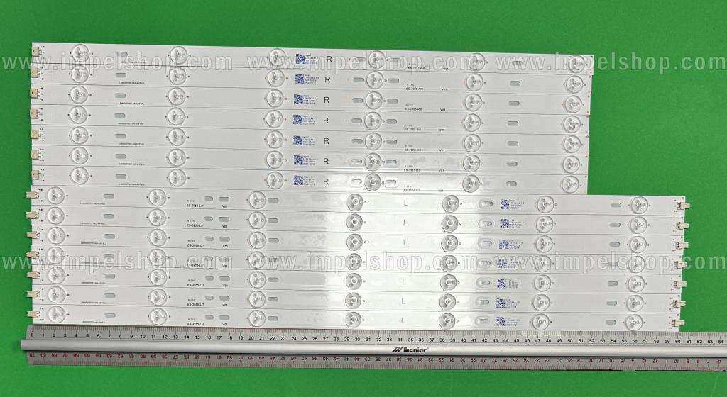 Listwa tv led / podświetlenie do tv PHILIPS 55" zestaw 14szt , 7szt X LBM550P0701-AQ-4(HF)(L) , 7LED, 604MM , 3V & 7szt X LBM550P0601-AR-4(HF)(R) , 6LED , 510MM , 3V ,